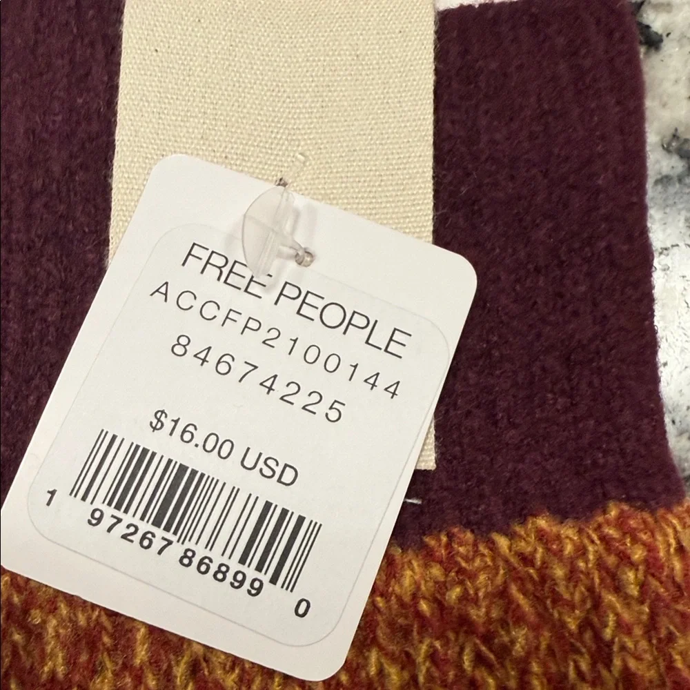 Free People Burgundy and Mustard Knit Accessory